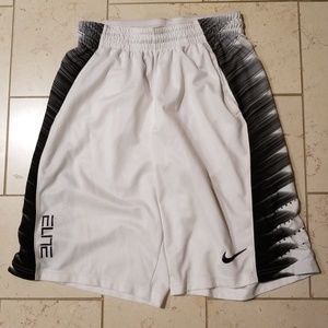 Nike Elite White & Black Basketball Shorts